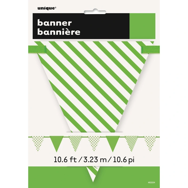 Banner Dots & Stripes Lime – party7345