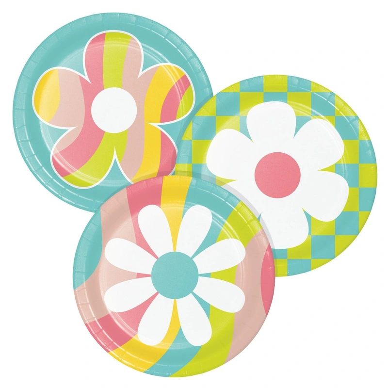 Flower Power Dessert Plates 8ct