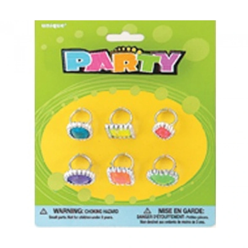 Gem Rings 6pk – party5550